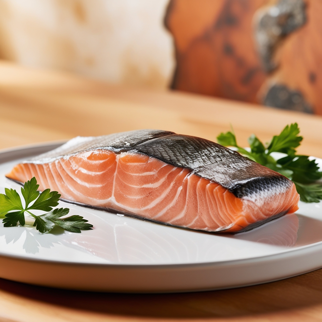 a piece of salmon on a plate